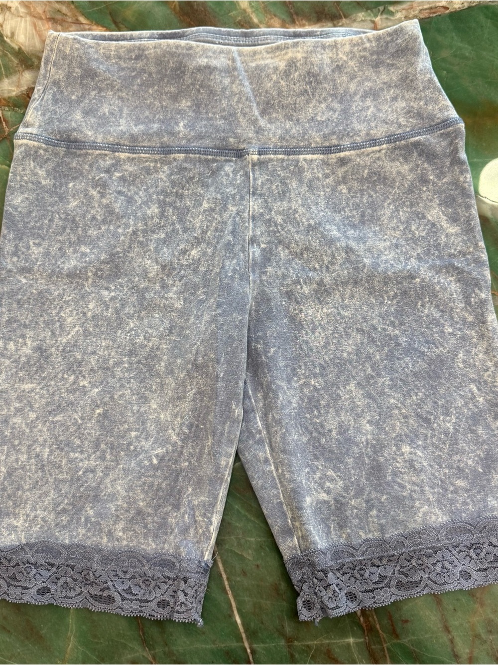 Colsie acid-wash blue biker shorts
